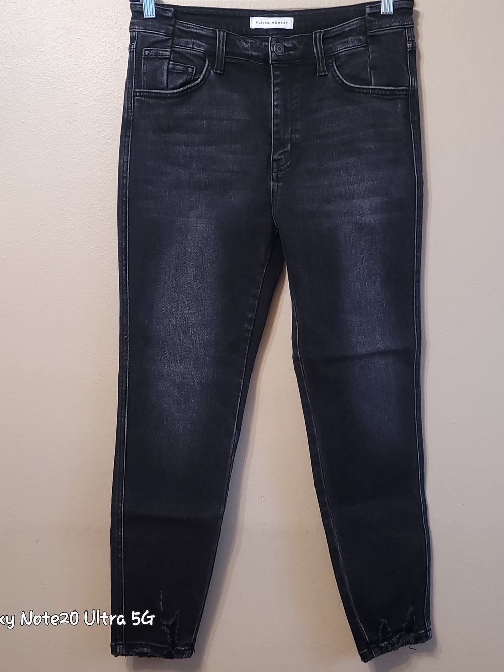 Flying Monkey Beautifully High Rise Skinny Cropped Raw Hem Jeans 30